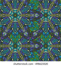 Ornate floral seamless texture, endless pattern with vintage mandala elements. Can be used for wallpaper, pattern fills, web page background, surface textures.Islam, Arabic, Indian, ottoman motifs.
