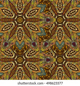 Ornate floral seamless texture, endless pattern with vintage mandala elements. Can be used for wallpaper, pattern fills, web page background, surface textures.Islam, Arabic, Indian, ottoman motifs.