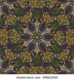 Ornate floral seamless texture, endless pattern with vintage mandala elements. Can be used for wallpaper, pattern fills, web page background, surface textures.Islam, Arabic, Indian, ottoman motifs.