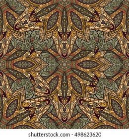 Ornate floral seamless texture, endless pattern with vintage mandala elements. Can be used for wallpaper, pattern fills, web page background, surface textures.Islam, Arabic, Indian, ottoman motifs.