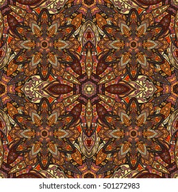 Ornate floral seamless texture, endless pattern with vintage mandala elements. Can be used for wallpaper, pattern fills, web page background, surface textures.Islam, Arabic, Indian, ottoman motifs.