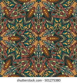 Ornate floral seamless texture, endless pattern with vintage mandala elements. Can be used for wallpaper, pattern fills, web page background, surface textures.Islam, Arabic, Indian, ottoman motifs.