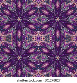 Ornate floral seamless texture, endless pattern with vintage mandala elements. Can be used for wallpaper, pattern fills, web page background, surface textures.Islam, Arabic, Indian, ottoman motifs.