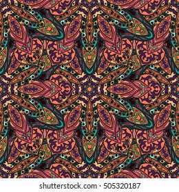 Ornate floral seamless texture, endless pattern with vintage mandala elements. Can be used for wallpaper, pattern fills, web page background, surface textures.Islam, Arabic, Indian, ottoman motifs.