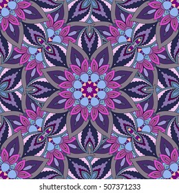 Ornate floral seamless texture, endless pattern with vintage mandala elements. Can be used for wallpaper, pattern fills, web page background, surface textures.Islam, Arabic, Indian, ottoman motifs.