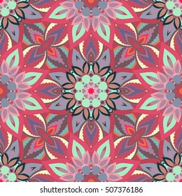 Ornate floral seamless texture, endless pattern with vintage mandala elements. Can be used for wallpaper, pattern fills, web page background, surface textures.Islam, Arabic, Indian, ottoman motifs.
