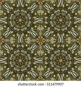 Ornate floral seamless texture, endless pattern with vintage mandala elements. Can be used for wallpaper, pattern fills, web page background, surface textures.Islam, Arabic, Indian, ottoman motifs.