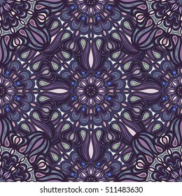 Ornate floral seamless texture, endless pattern with vintage mandala elements. Can be used for wallpaper, pattern fills, web page background, surface textures.Islam, Arabic, Indian, ottoman motifs.