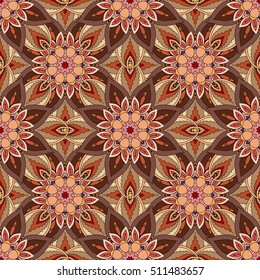 Ornate floral seamless texture, endless pattern with vintage mandala elements. Can be used for wallpaper, pattern fills, web page background, surface textures.Islam, Arabic, Indian, ottoman motifs.
