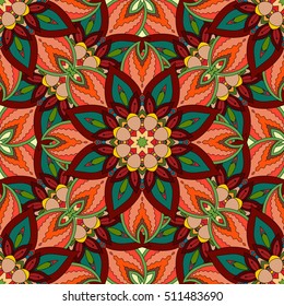 Ornate floral seamless texture, endless pattern with vintage mandala elements. Can be used for wallpaper, pattern fills, web page background, surface textures.Islam, Arabic, Indian, ottoman motifs.