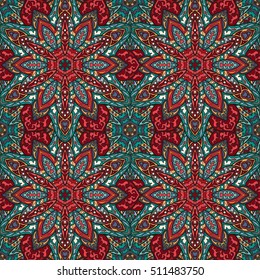 Ornate floral seamless texture, endless pattern with vintage mandala elements. Can be used for wallpaper, pattern fills, web page background, surface textures.Islam, Arabic, Indian, ottoman motifs.