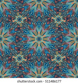 Ornate floral seamless texture, endless pattern with vintage mandala elements. Can be used for wallpaper, pattern fills, web page background, surface textures.Islam, Arabic, Indian, ottoman motifs.