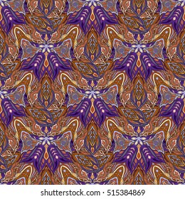 Ornate floral seamless texture, endless pattern with vintage mandala elements. Can be used for wallpaper, pattern fills, web page background, surface textures.Islam, Arabic, Indian, ottoman motifs.