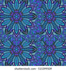 Ornate floral seamless texture, endless pattern with vintage mandala elements. Can be used for wallpaper, pattern fills, web page background, surface textures.Islam, Arabic, Indian, ottoman motifs.