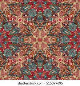 Ornate floral seamless texture, endless pattern with vintage mandala elements. Can be used for wallpaper, pattern fills, web page background, surface textures.Islam, Arabic, Indian, ottoman motifs.