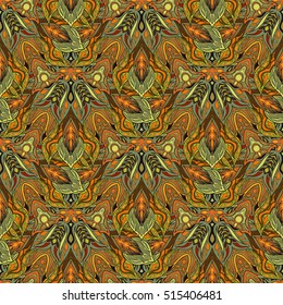 Ornate floral seamless texture, endless pattern with vintage mandala elements. Can be used for wallpaper, pattern fills, web page background, surface textures.Islam, Arabic, Indian, ottoman motifs.