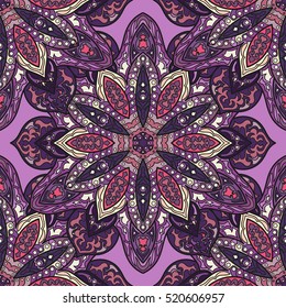 Ornate floral seamless texture, endless pattern with vintage mandala elements. Can be used for wallpaper, pattern fills, web page background, surface textures.Islam, Arabic, Indian, ottoman motifs.