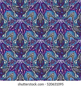 Ornate floral seamless texture, endless pattern with vintage mandala elements. Can be used for wallpaper, pattern fills, web page background, surface textures.Islam, Arabic, Indian, ottoman motifs.