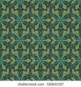 Ornate floral seamless texture, endless pattern with vintage mandala elements. Can be used for wallpaper, pattern fills, web page background, surface textures.Islam, Arabic, Indian, ottoman motifs.