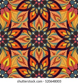 Ornate floral seamless texture, endless pattern with vintage mandala elements. Can be used for wallpaper, pattern fills, web page background, surface textures.Islam, Arabic, Indian, ottoman motifs.
