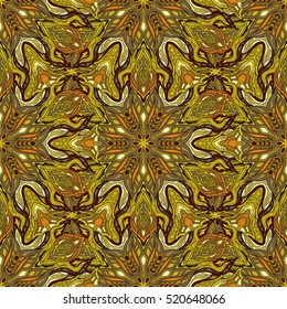 Ornate floral seamless texture, endless pattern with vintage mandala elements. Can be used for wallpaper, pattern fills, web page background, surface textures.Islam, Arabic, Indian, ottoman motifs.
