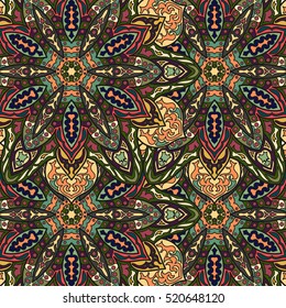 Ornate floral seamless texture, endless pattern with vintage mandala elements. Can be used for wallpaper, pattern fills, web page background, surface textures.Islam, Arabic, Indian, ottoman motifs.