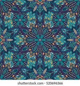 Ornate floral seamless texture, endless pattern with vintage mandala elements. Can be used for wallpaper, pattern fills, web page background, surface textures.Islam, Arabic, Indian, ottoman motifs.