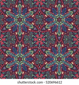Ornate floral seamless texture, endless pattern with vintage mandala elements. Can be used for wallpaper, pattern fills, web page background, surface textures.Islam, Arabic, Indian, ottoman motifs.