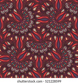 Ornate floral seamless texture, endless pattern with vintage mandala elements. Can be used for wallpaper, pattern fills, web page background, surface textures.Islam, Arabic, Indian, ottoman motifs.