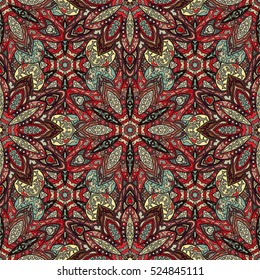 Ornate floral seamless texture, endless pattern with vintage mandala elements. Can be used for wallpaper, pattern fills, web page background, surface textures.Islam, Arabic, Indian, ottoman motifs.