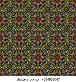 Ornate floral seamless texture, endless pattern with vintage mandala elements. Can be used for wallpaper, pattern fills, web page background, surface textures.Islam, Arabic, Indian, ottoman motifs.