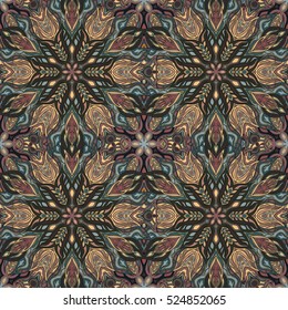 Ornate floral seamless texture, endless pattern with vintage mandala elements. Can be used for wallpaper, pattern fills, web page background, surface textures.Islam, Arabic, Indian, ottoman motifs.