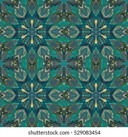 Ornate floral seamless texture, endless pattern with vintage mandala elements. Can be used for wallpaper, pattern fills, web page background, surface textures.Islam, Arabic, Indian, ottoman motifs.