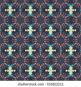 Ornate floral seamless texture, endless pattern with vintage mandala elements. Can be used for wallpaper, pattern fills, web page background, surface textures.Islam, Arabic, Indian, ottoman motifs.