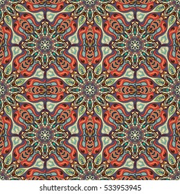 Ornate floral seamless texture, endless pattern with vintage mandala elements. Can be used for wallpaper, pattern fills, web page background, surface textures.Islam, Arabic, Indian, ottoman motifs.
