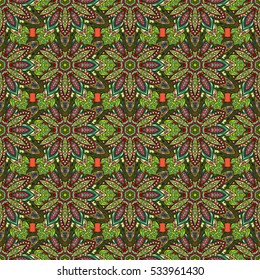 Ornate floral seamless texture, endless pattern with vintage mandala elements. Can be used for wallpaper, pattern fills, web page background, surface textures.Islam, Arabic, Indian, ottoman motifs.