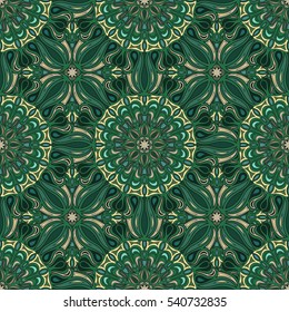 Ornate floral seamless texture, endless pattern with vintage mandala elements. Can be used for wallpaper, pattern fills, web page background, surface textures.Islam, Arabic, Indian, ottoman motifs.