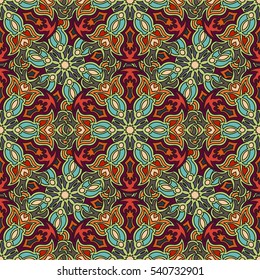 Ornate floral seamless texture, endless pattern with vintage mandala elements. Can be used for wallpaper, pattern fills, web page background, surface textures.Islam, Arabic, Indian, ottoman motifs.