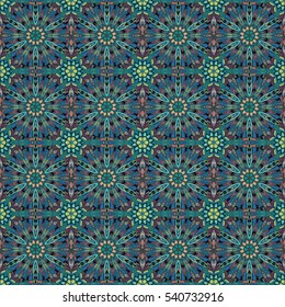 Ornate floral seamless texture, endless pattern with vintage mandala elements. Can be used for wallpaper, pattern fills, web page background, surface textures.Islam, Arabic, Indian, ottoman motifs.