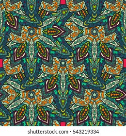 Ornate floral seamless texture, endless pattern with vintage mandala elements. Can be used for wallpaper, pattern fills, web page background, surface textures.Islam, Arabic, Indian, ottoman motifs.