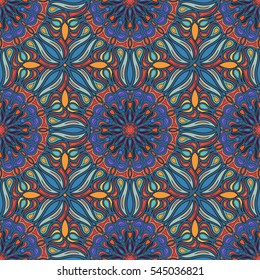 Ornate floral seamless texture, endless pattern with vintage mandala elements. Can be used for wallpaper, pattern fills, web page background, surface textures.Islam, Arabic, Indian, ottoman motifs.