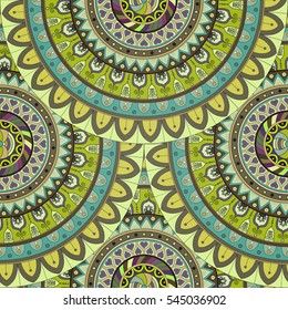 Ornate floral seamless texture, endless pattern with vintage mandala elements. Can be used for wallpaper, pattern fills, web page background, surface textures.Islam, Arabic, Indian, ottoman motifs.