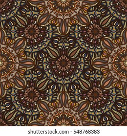 Ornate floral seamless texture, endless pattern with vintage mandala elements. Can be used for wallpaper, pattern fills, web page background, surface textures.Islam, Arabic, Indian, ottoman motifs.