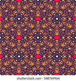 Ornate floral seamless texture, endless pattern with vintage mandala elements. Can be used for wallpaper, pattern fills, web page background, surface textures.Islam, Arabic, Indian, ottoman motifs.