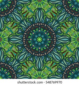 Ornate floral seamless texture, endless pattern with vintage mandala elements. Can be used for wallpaper, pattern fills, web page background, surface textures.Islam, Arabic, Indian, ottoman motifs.