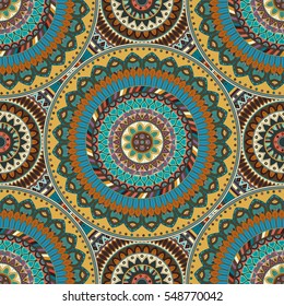 Ornate floral seamless texture, endless pattern with vintage mandala elements. Can be used for wallpaper, pattern fills, web page background, surface textures.Islam, Arabic, Indian, ottoman motifs.