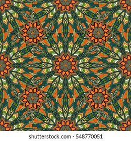 Ornate floral seamless texture, endless pattern with vintage mandala elements. Can be used for wallpaper, pattern fills, web page background, surface textures.Islam, Arabic, Indian, ottoman motifs.
