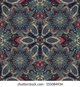 Ornate floral seamless texture, endless pattern with vintage mandala elements. Can be used for wallpaper, pattern fills, web page background, surface textures.Islam, Arabic, Indian, ottoman motifs.