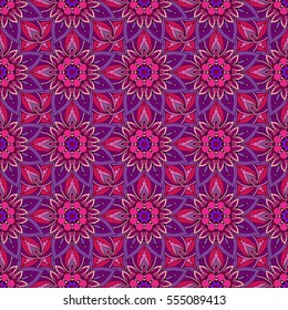 Ornate floral seamless texture, endless pattern with vintage mandala elements. Can be used for wallpaper, pattern fills, web page background, surface textures.Islam, Arabic, Indian, ottoman motifs.