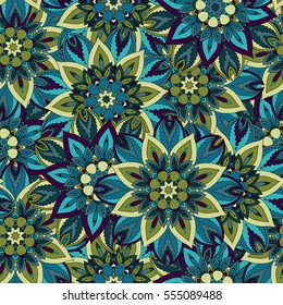 Ornate floral seamless texture, endless pattern with vintage mandala elements. Can be used for wallpaper, pattern fills, web page background, surface textures.Islam, Arabic, Indian, ottoman motifs.